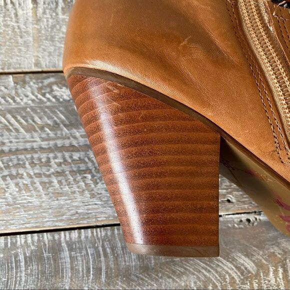 Rare-jack Rogers-Animal Calf Hair Print Western/Boho Leather Boots - Picture 9 of 15